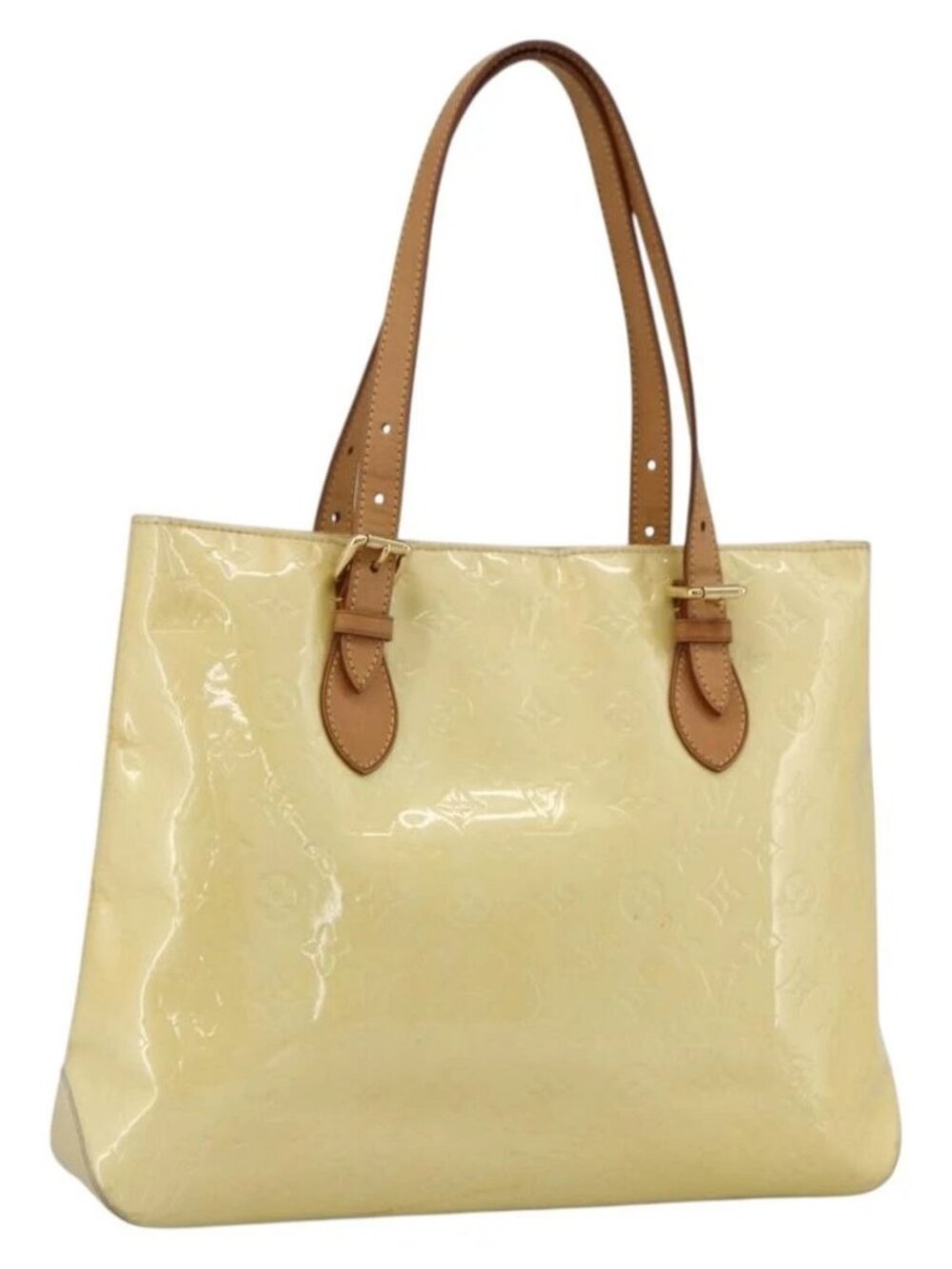 LOUIS VUITTON Monogram Vernis Brentwood Shoulder Bag Perle M91512 LV Auth ka2652 - Picture 1 of 15